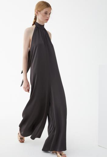 Flared jumpsuit with low back